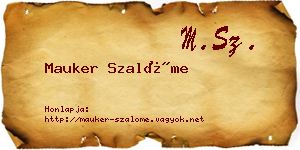 Mauker Szalóme névjegykártya